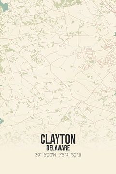 Alte Karte von Clayton (Delaware), USA. von Rezona