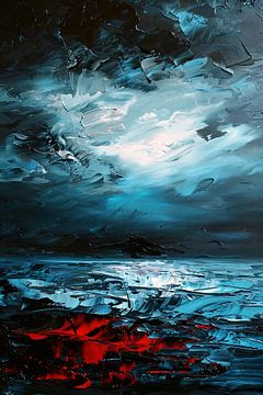 Dynamische abstracte zee- en luchtkunst van Art & Soul Creations