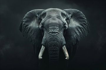 Elephant in the Dark with Tusks by Art & Soul Creations