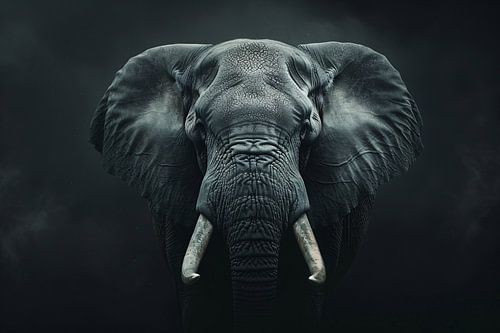 Olifant in het Duister met Slagtanden