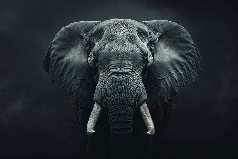 Éléphant dans l'obscurité avec défenses par Art & Soul Creations