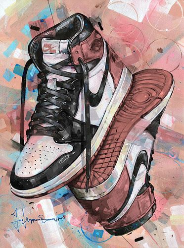 Nike air jordan 1 Rust pink painting.