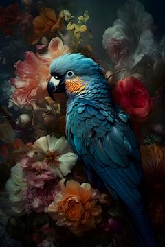 Parrot among the Flowers by But First Framing