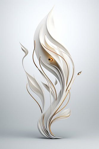 3D Minimalistische Bloem Kunst