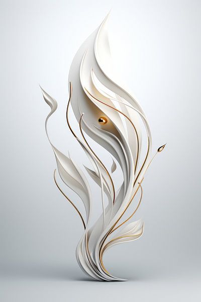 3D Minimalist Flower Art by Digitale Schilderijen