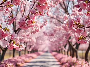Blossoming cherry blossom trail - a walk through spring