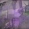New York city Collage, purple (voor andere kleuren zie album collages) van Anita Meis