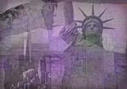 New York city Collage, purple (voor andere kleuren zie album collages) van Anita Meis thumbnail
