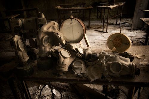 Gas masks in Chernobyl