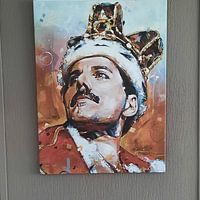 Klantfoto: Freddie Mercury schilderij van Jos Hoppenbrouwers, op canvas