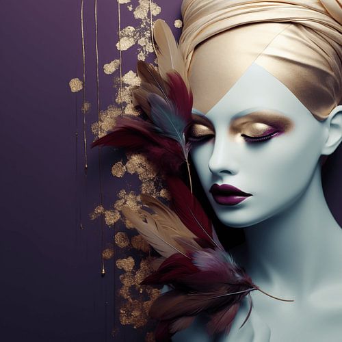 Face of Inner Harmony in purple and gold.