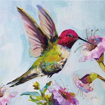 Hummingbird I bloemen, Jeanette Vertentes van Wild Apple