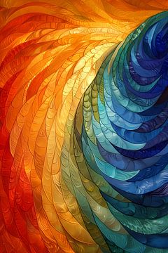Kleurrijk abstract patroon kunstwerk voor interieur van De Muurdecoratie