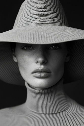 Elegante vrouw met brede hoed
