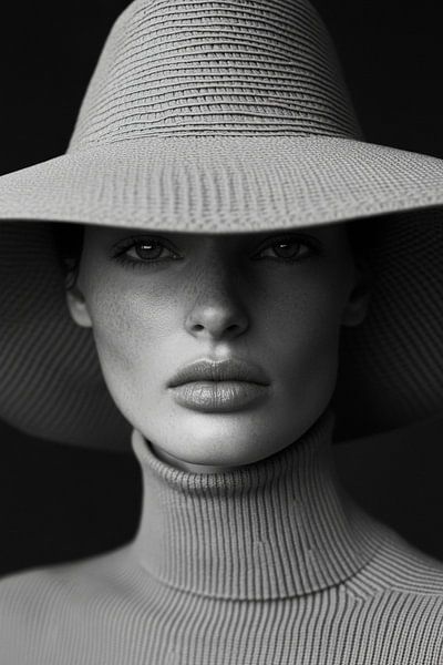 Elegant woman with a wide hat by Poster Art Shop