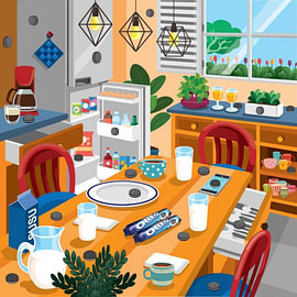 Cozy Kitchen Table Hidden Object PuzzleCozy Kitchen Table Hidden Object Puzzle by Petrus Jakub