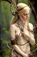 Elfenbos prinses in bondage kettingen NSFW AI Art