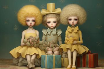 3 meisjes met cadeaus van Heike Hultsch