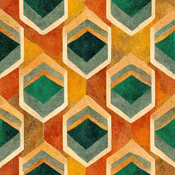 Art Deco Pattern with Earth colors #I by Whale & Sons