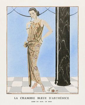 George Barbier – La chambre bleue d'arthénice Robe du soir, de Beer (1923) von Peter Balan