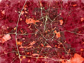 Map of Neumünster with the style 'Amber Autumn' by Maporia
