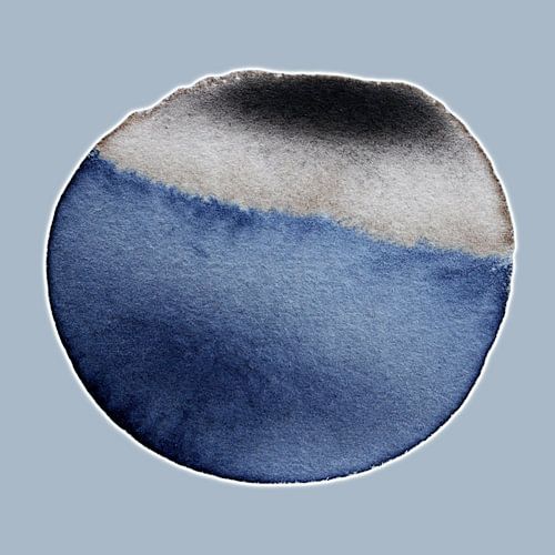 Soft Quiet Aqua Mineral 981 - Aquarelle avec une profondeur douce et une harmonie de bleu calme