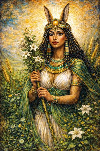 Perzische Godin Ameretat schilderij.