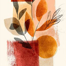 Bladeren Abstract | Warm Leaf van ARTEO Schilderijen