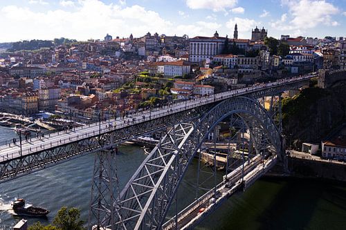 Uitzicht op de brug van Porto, Portugal