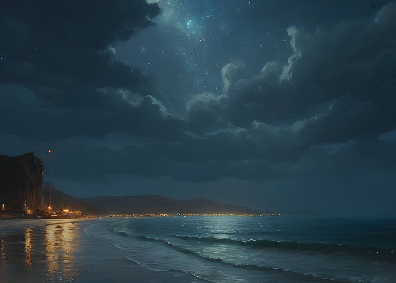 Plage de nuit v2 par Timba Art