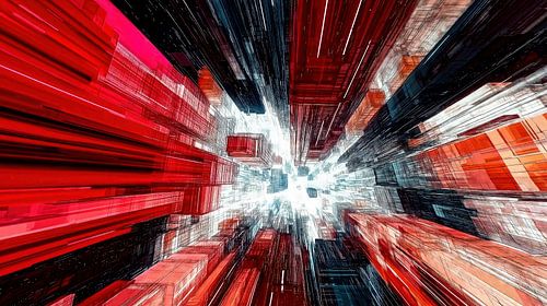 Glazen blokken in dynamisch perspectief
