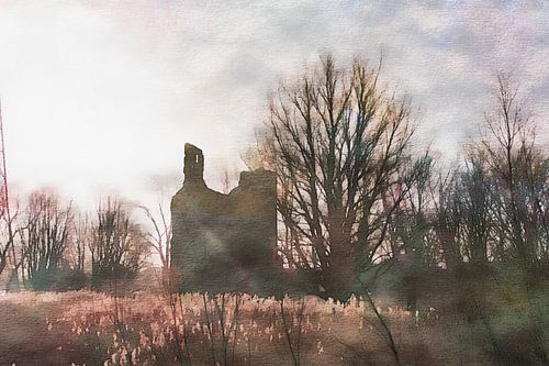 Haus Merwede im Dordrecht Aquarellstyle