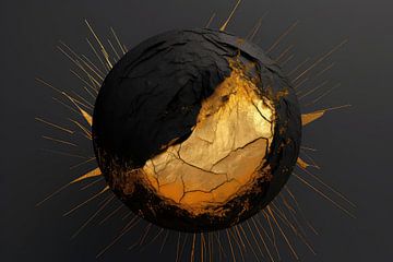 The gold-black planet by Digitale Schilderijen