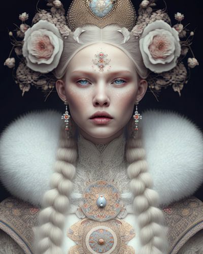 Digital art: "Queen of whites" by Carla Van Iersel