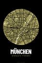 München – City Map Design Stadtplan Karte (Grunge) von ViaMapia Miniaturansicht