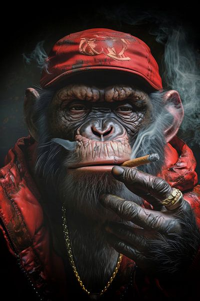 Singe avec cigarillo par ARTemberaubend