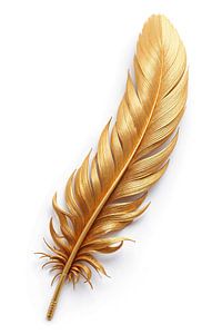 FEATHER: Modern Art Gold Art Print Wall Art