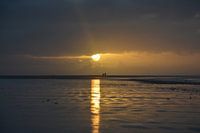 Ondergaande zon Schiermonnikoog.