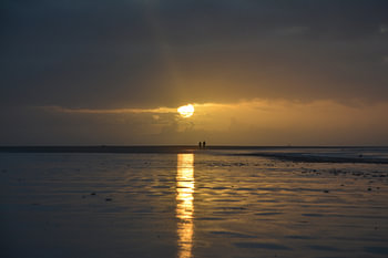 Untergehende Sonne Schiermonnikoog.