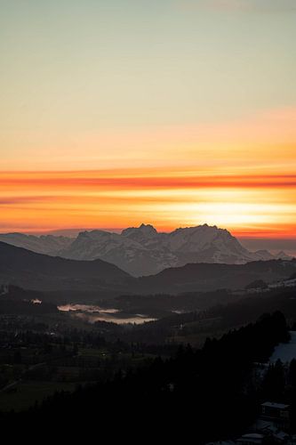 Zonsondergang over de Säntis