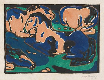 Paarden in ruste (1911) van Franz Marc van Peter Balan