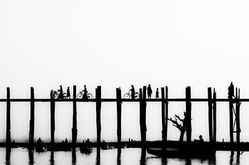 U bein bridge in Myanmar/Burma. by Ron van der Stappen