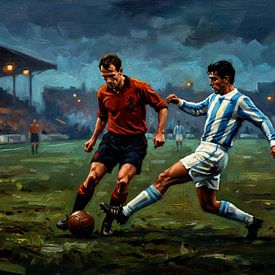 Netherlands vs Argentina Soccer Painting by Jan Keteleer
