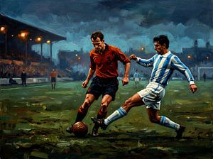 Fußballgemälde: Niederlande gegen Argentinien