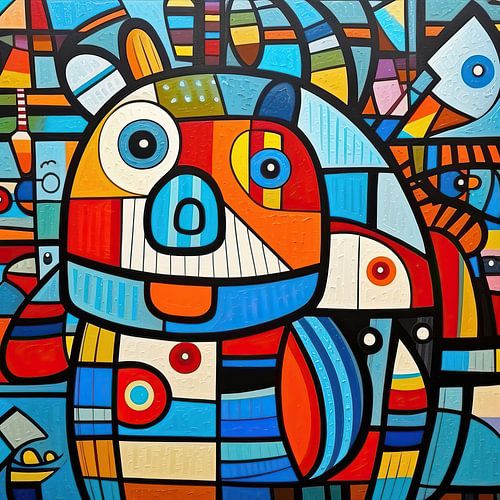 Malerei Bunter Hund | Fröhliche Wachtel