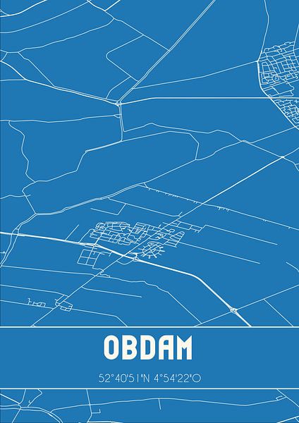 Blueprint | Map | Obdam (North Holland) by Prints of Place