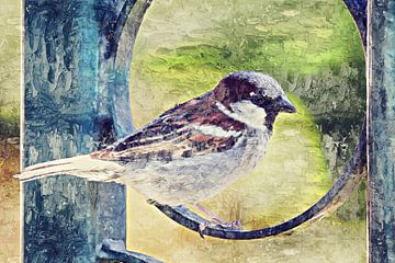 The house sparrow (painting) by Art by Jeronimo
