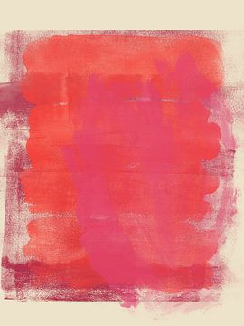 Abstract schilderij in rood, paars en wit