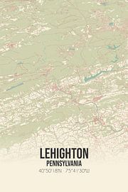 Alte Karte von Lehighton (Pennsylvania), USA. von Ortsdrucke