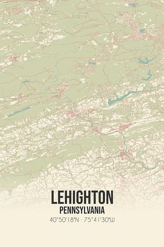 Alte Karte von Lehighton (Pennsylvania), USA.